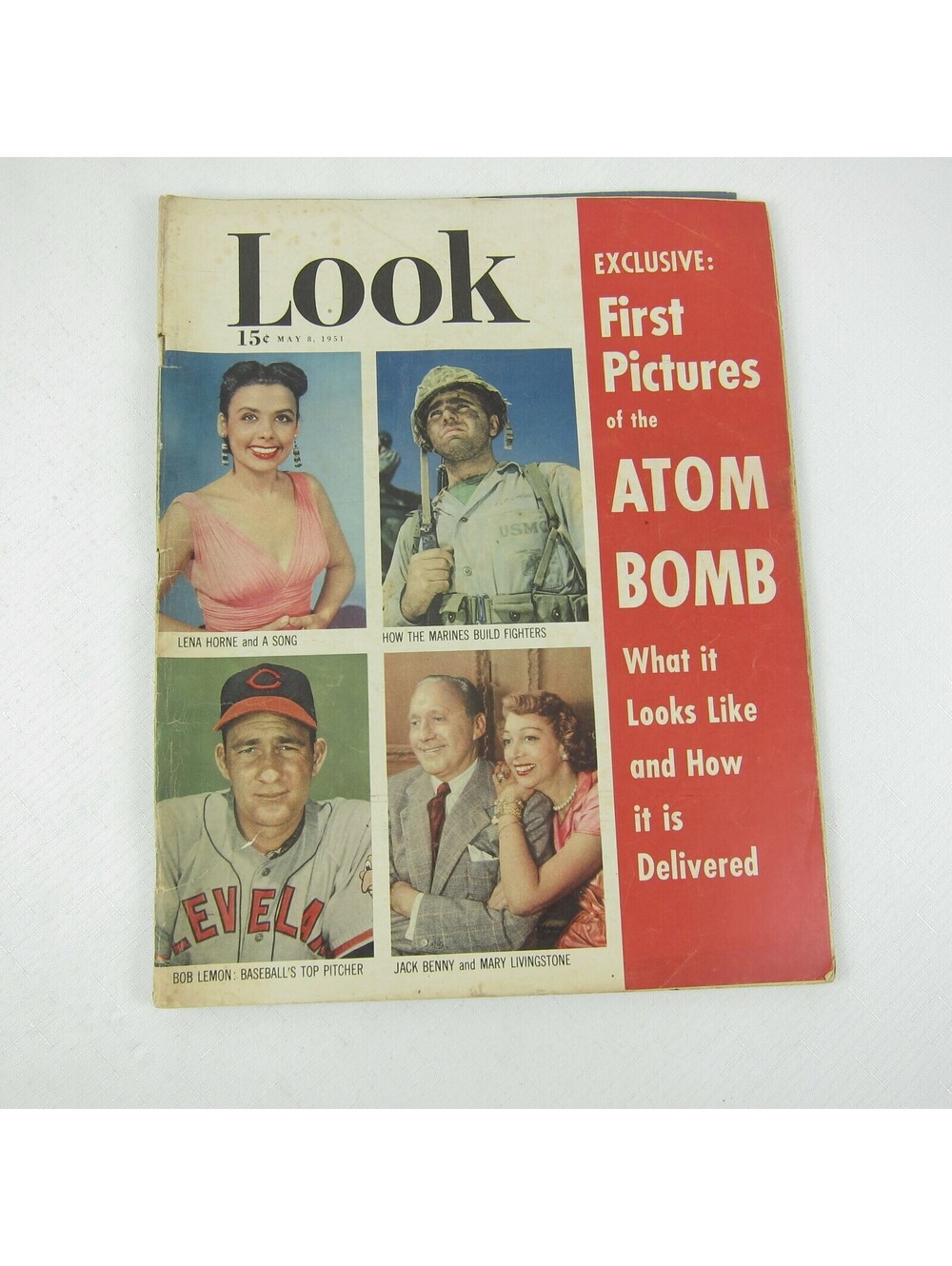 Vintage LOOK Magazine May 1951 Lena Horne, Jack Benny, Bob Lemon, Atom Bomb Pics
